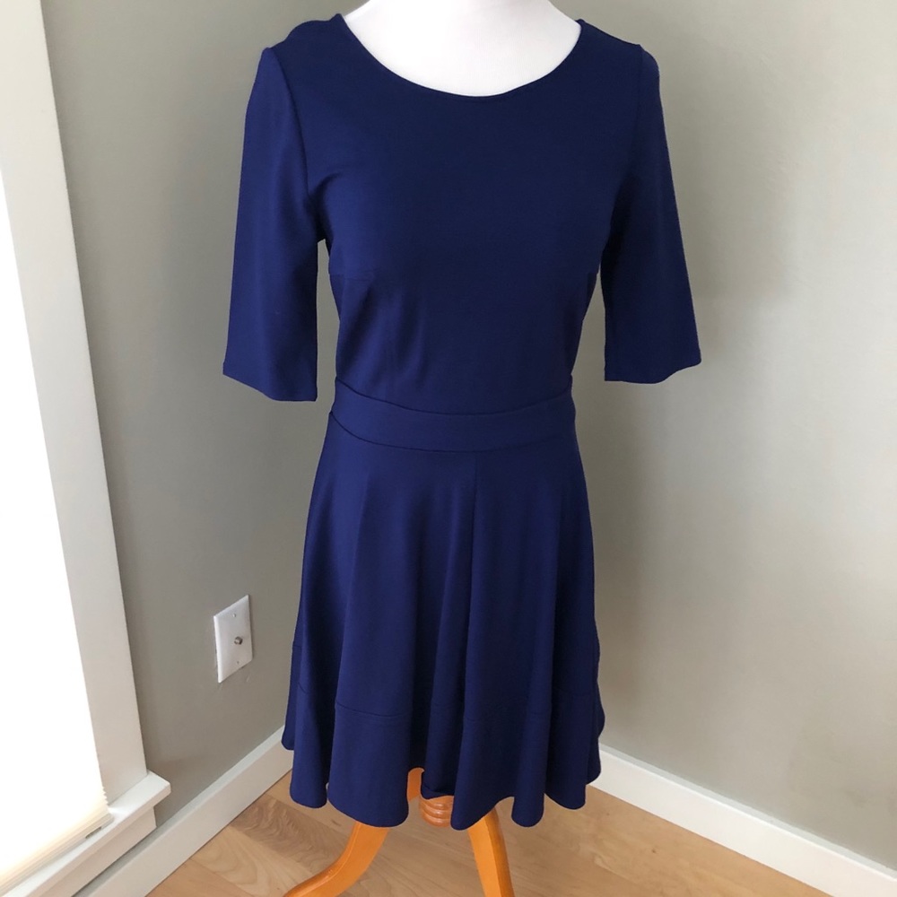 Mystic Deep Bluish Purple Fit & Flare Dress
